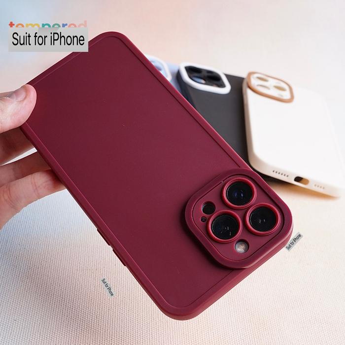 Gambar SOFTSILICONE Candy Case iPhone (iPhone X - iPhone 13 Pro Max) - Maroon, 12 pro dari Suitforiphone undefined Tokopedia