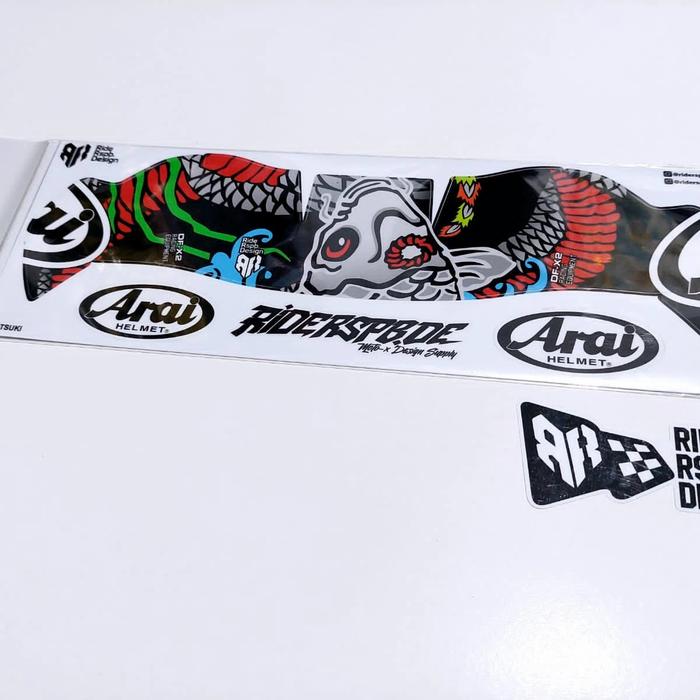 Gambar STICKER DECAL SPOILER ARAI DF-X2 TATSUKI - S dari Team Ride undefined Tokopedia