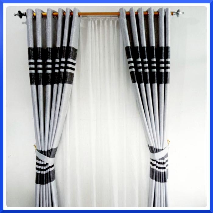 Gambar Gorden Jendela rumah minimalis blackout Import motif garis embos - Toska, 5 Gelembung dari KANAKA GORDEN undefined 5 Tokopedia