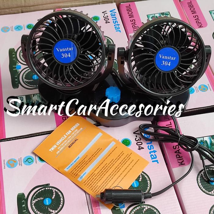 Gambar Kipas Angin Dobel Double Twin Fan Mobil Truk Trek Bis Bus 12V 24V - 24volt dari Smart Car Accesories undefined Tokopedia