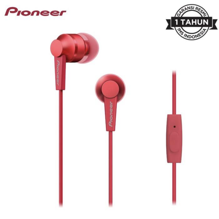 Gambar Pioneer SE C3T Earphone with Microphone Mic SE-C3T Handsfree Headset Headphone Bass - Merah dari Click & Go Tokopedia undefined Tokopedia
