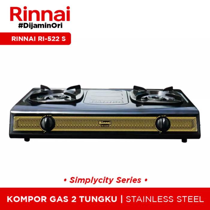 Jual Rinnai Kompor Gas 2 tungku RI 522C , RI 522E , RI 522S ORIGINAL SNI -  RI-522A, TANPA SELANG - Kab. Sidoarjo - San Distributor Sidoarjo | Tokopedia