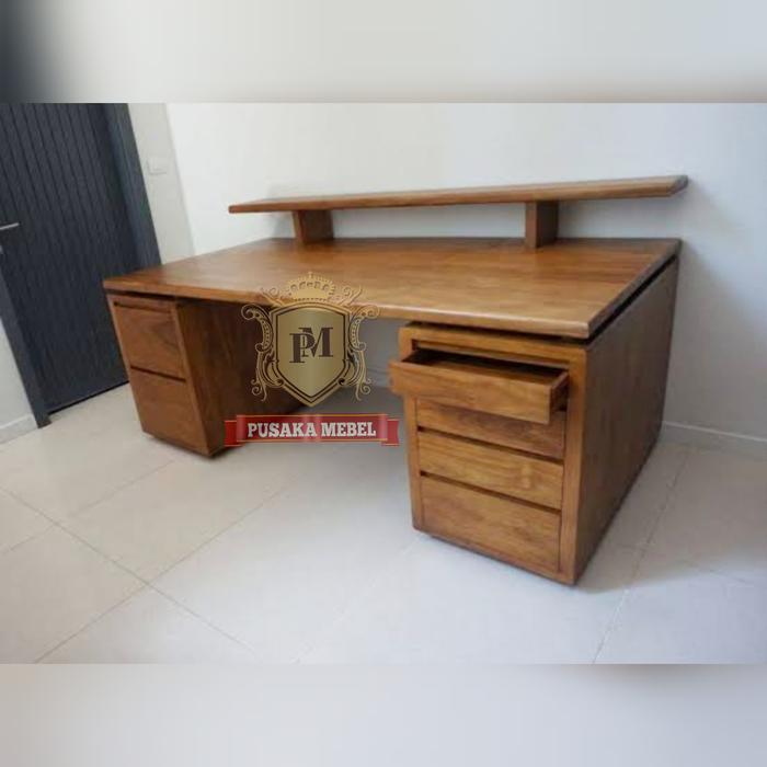 Jual meja komputer kayu minimalis jati, meja kerja, meja kantor, meja ...