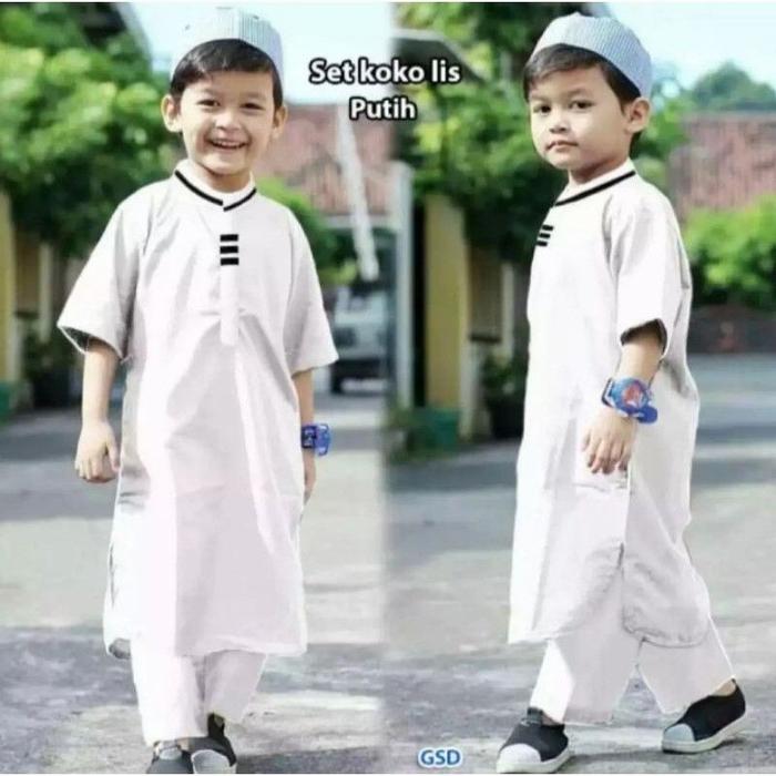 Gambar Baju lebaran anak laki laki Koko Pakistan Murah setelan hari raya anak - Putih, 4-5 tahun dari YS_official undefined Tokopedia