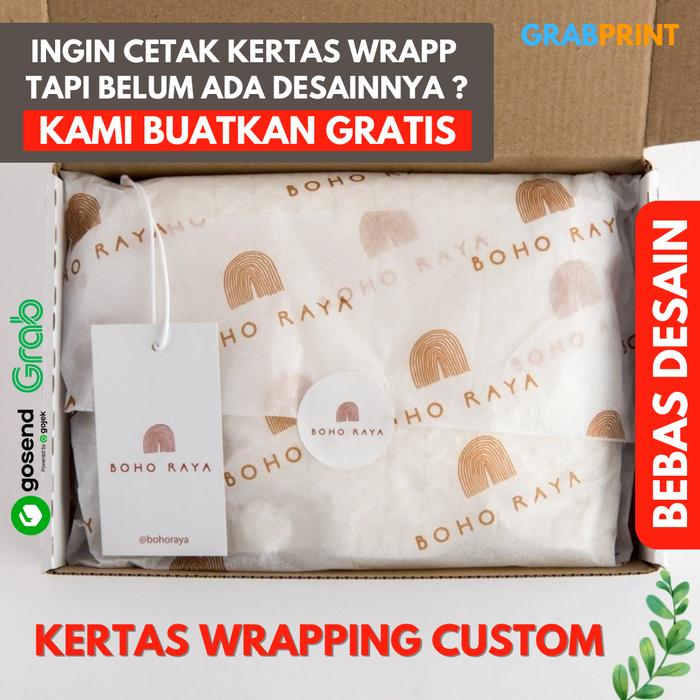 Gambar Custom Wrapping Paper Termurah kertas tissue packaging pembungkus Baju dari GrabPrint Cetak undefined Tokopedia