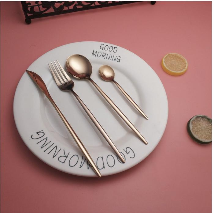 Gambar Cutlery Set Gift Box Hampers Lebaran |Dinner Ware 304 Knife Spoons - rosegold dari Mega Indo Grosir undefined Tokopedia