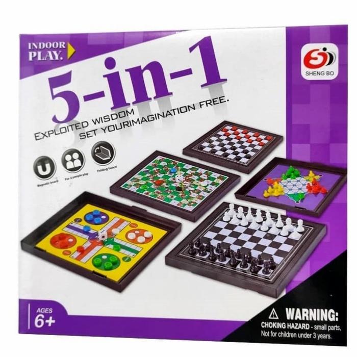 Gambar Mainan Anak Magnetic Board Game 5 in 1 dari Toy Studio undefined Tokopedia