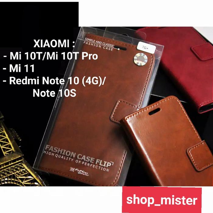 Jual Sarung Buku Kulit Flip Mi 10T/10Pro|Mi 11|Redmi Note 10 4G