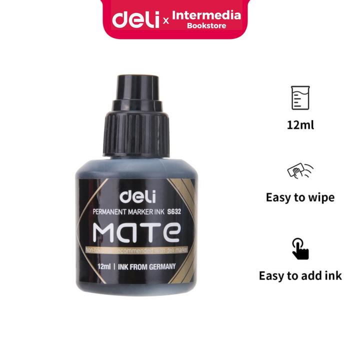 Gambar Deli ES632 Isi tinta Spidol Permanen / Permanent Marker Ink Refill - Hitam dari Deli X Intermedia undefined Tokopedia