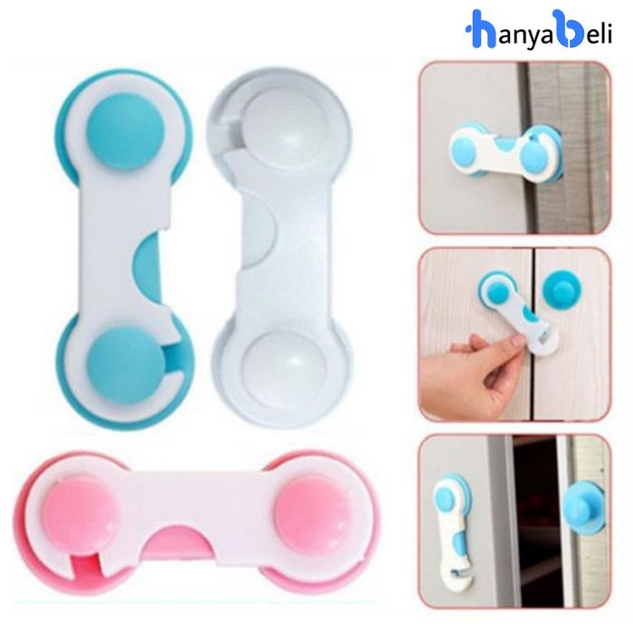 Gambar Pengaman Laci Lemari Safe Lock Pengait Pintu Pengunci Furniture - Biru Muda dari HanyaBeli undefined Tokopedia
