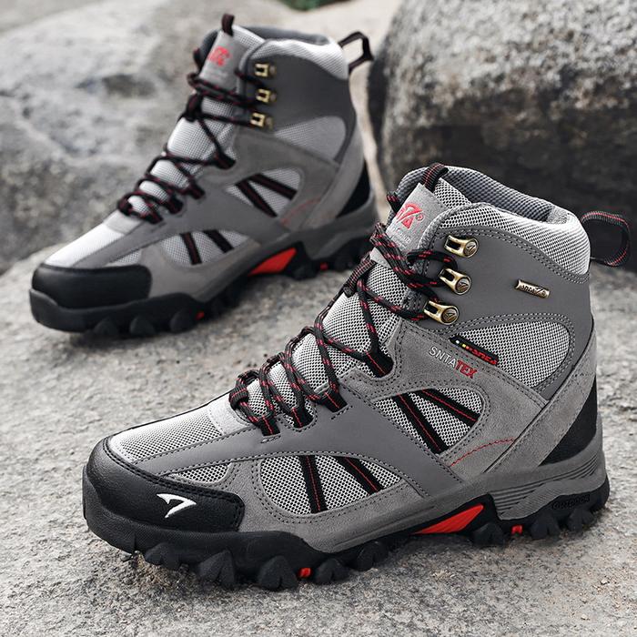 Gambar Sepatu Hiking Boot Tinggi Snta 499 Grey Red Trekking/Gunung/Outdoor - 43 dari Okebuy Belanja Online undefined Tokopedia