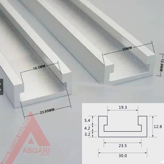 Gambar miter track / router table track / t slot / rel / table saw track - 40cm silver dari Jasa Motion Graphic undefined Tokopedia