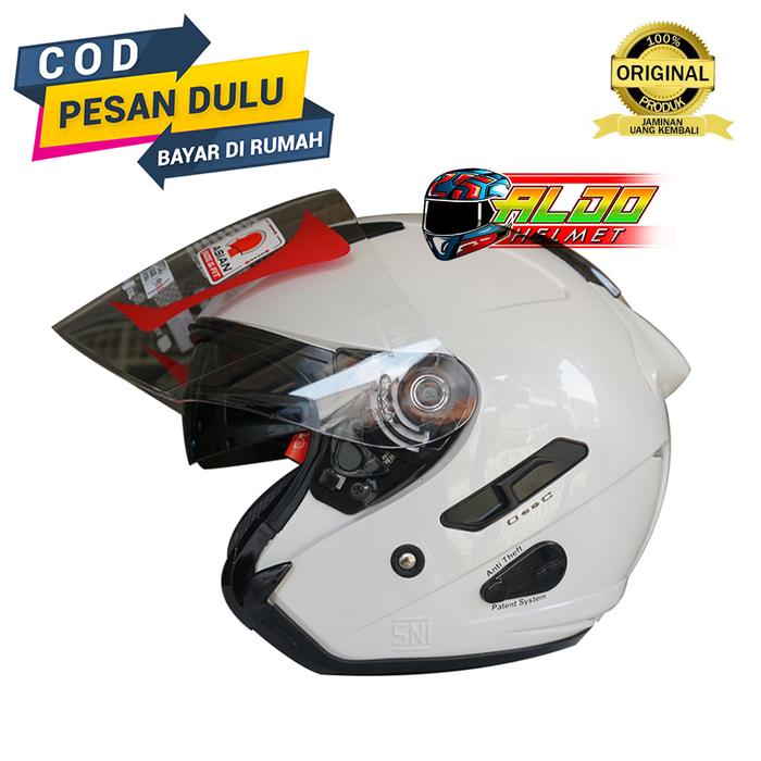 Gambar helm KYT galaxy slide double visor original - M, PLAIN WHITE dari aldohelm2 undefined Tokopedia