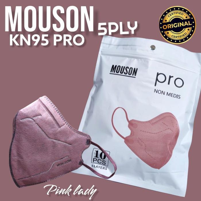 Gambar Masker MOUSON Pro Mask KN95 Duckbill KN 95 FaceMask ORIGINAL isi 10pcs - PINK dari Kesardhani Store undefined Tokopedia