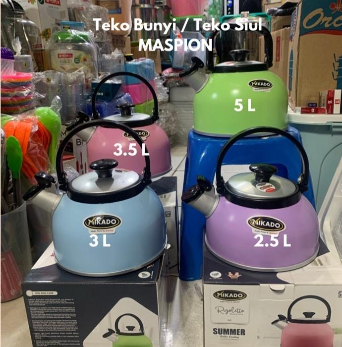 Gambar Teko Rigoletto MASPION 2.5L 3L 3.5L 5L / Teko Bunyi Siul Maspion - Rigoletto 3L dari Bigstore Supplier undefined 3 Tokopedia