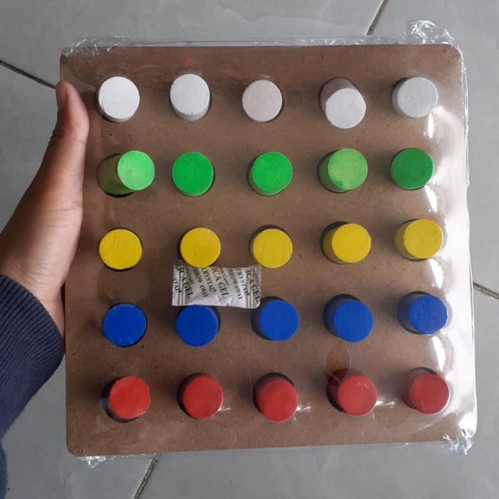 Gambar Pasak warna silinder - Mainan Edukasi Edukatif Anak Kayu Balok Puzzle - Natural dari Adik Gendis Edutoys undefined Tokopedia