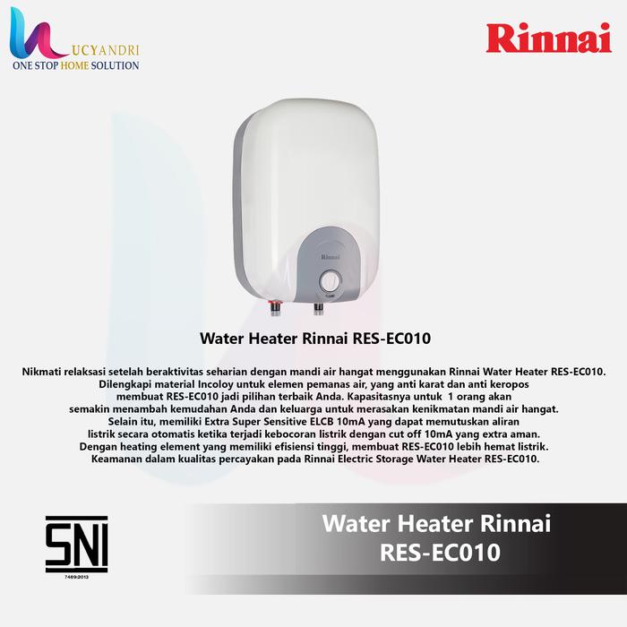 Promo WATER HEATER RINNAI RES-EC010 / RESEC010 10LT 200WATT PEMANAS AIR  Cicil 0% 3x - Kab. Tangerang - Lucyandri Official | Tokopedia