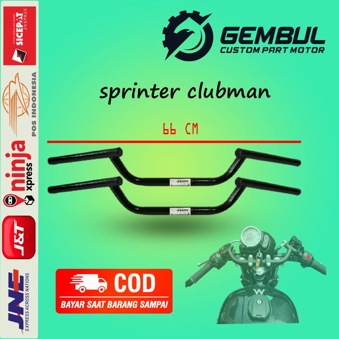Gambar Stang Sprinter Panjang Motor Beat Street Caferacer Stir Clubman Promo - Hitam dari Tomblokstore22 undefined Tokopedia