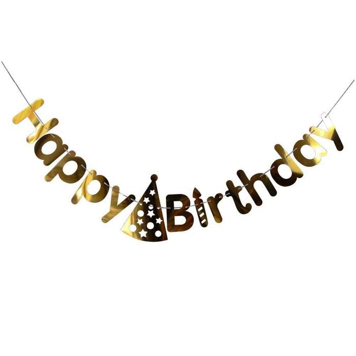 Gambar Napushop Happy Birthday Flags / Bendera Selamat Ulang Tahun - Gold dari napushop undefined Tokopedia