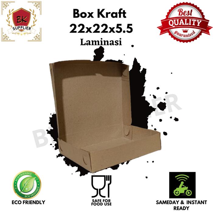 Gambar Box Pizza | Kemasan Pizza | Box Pizza custom | Kotak Pizza - Kraft 22x22x5.5 dari BKSupplier undefined Tokopedia