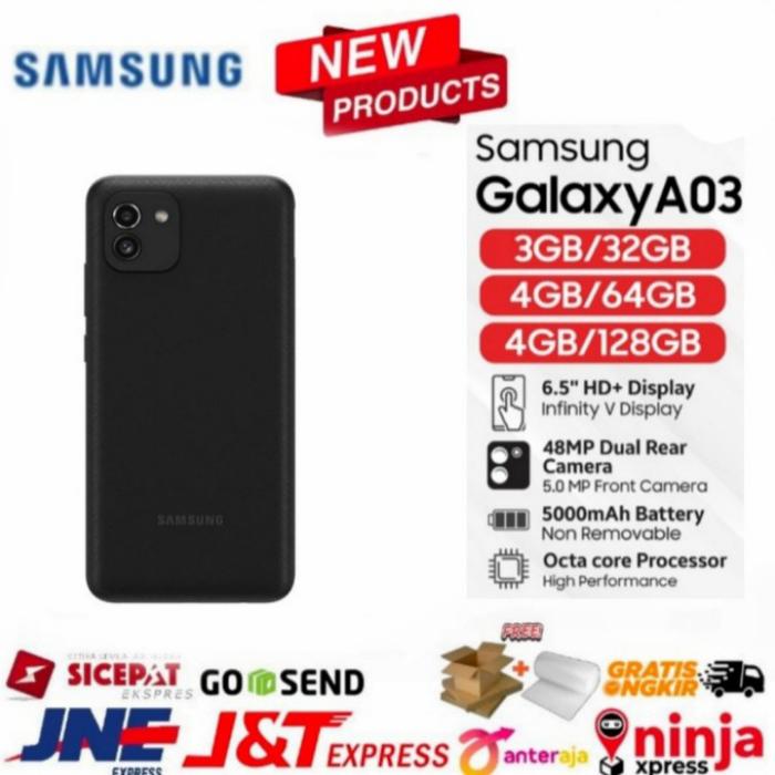 Samsung A03 RAM 3/32GB Garansi Resmi Sein Hitam, Ram 3GB 32GB