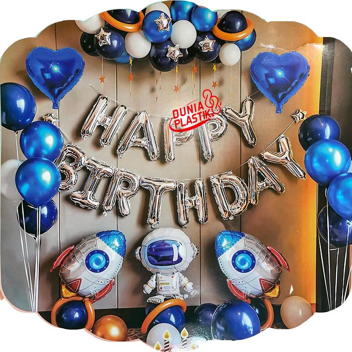 Gambar 1 Set Paket balon DEKORASI ASTRONOT SILVER ulang tahun pesta birthday - ASTRONOT SILVER dari DUNIA PLASTIK 88 undefined Tokopedia