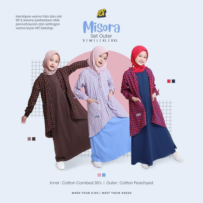 Gambar Baru!! Misora Set outer/ Gamis Anak Usia Mulai 3thn - 13 thn By Hoofla - Brown, S dari Mommya2 New undefined Tokopedia