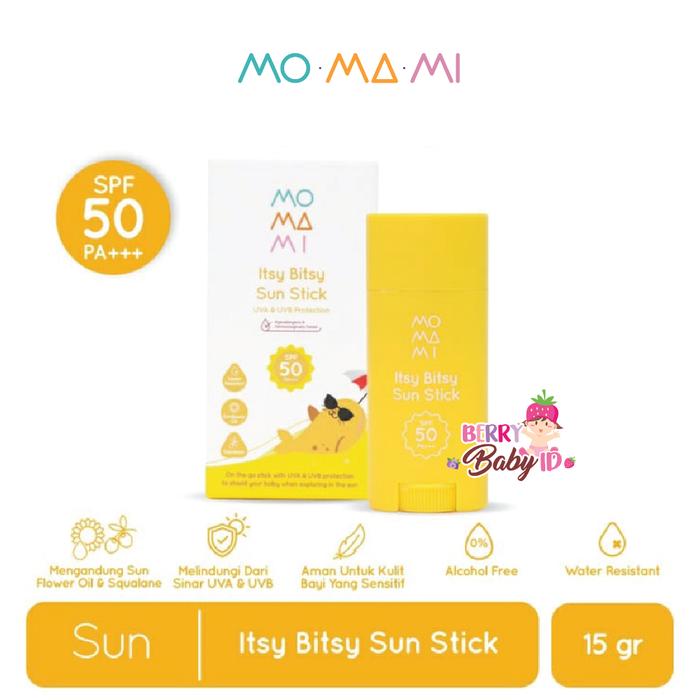 Gambar Momami Itsy Bitsy Sun Stick SPF 50 Sunscreen Stik Bayi Anak Sunblock - 15 gr dari Berry Baby undefined Tokopedia