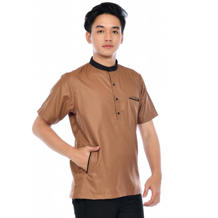Gambar BAJU KOKO KURTA MUSLIM PRIA COWOK COWO DEWASA KATUN ORIGINAL PREMIUM - Mocca, L dari lakutoo undefined Tokopedia