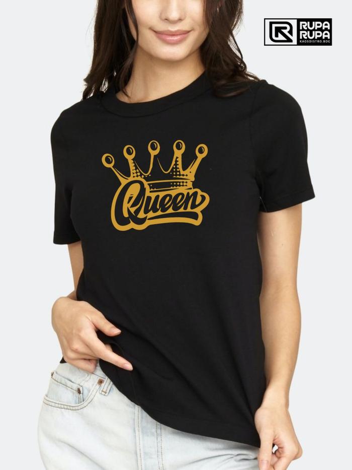 Gambar kaos couple king queen | baju pasangan king queen lengan pendek - QUEEN, XXL dari Rupa'Rupa_KaosDistro_BDG undefined Tokopedia