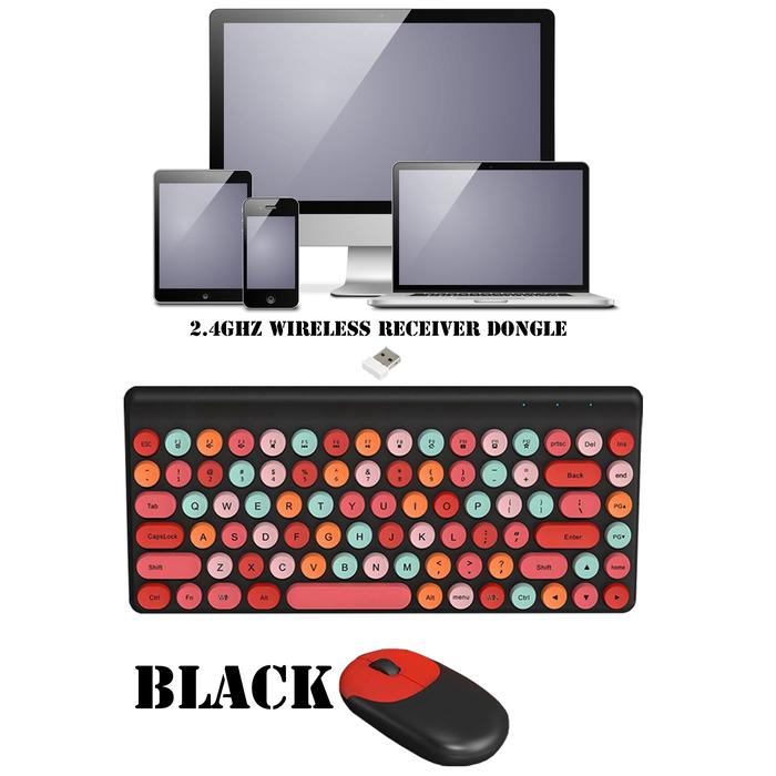 Gambar Colourful Keyboard Mouse Set Wireless Paket Combo Work and Play - Black QW 02 dari ImportirAcc Store undefined Tokopedia