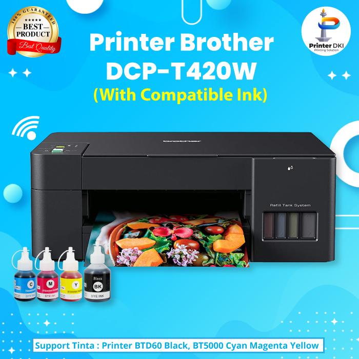 Gambar Printer Brother DCP-T420W WiFi Wireless Print Scan Copy Garansi - COMPATIBLE INK dari Sembilan Teknologi undefined Tokopedia