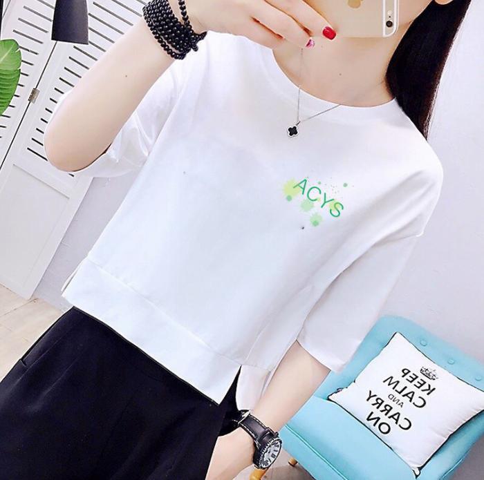 Gambar VSTORE 136 BAJU T-SHIRT WANITA CROPTEE KATUN OVERSIZE - MOTIF 1, S dari V-Store Online undefined Tokopedia