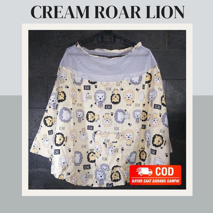 Gambar Penutup menyusui melingkar / apron menyusui - CREAM ROAR LION dari adibah baby store undefined Tokopedia