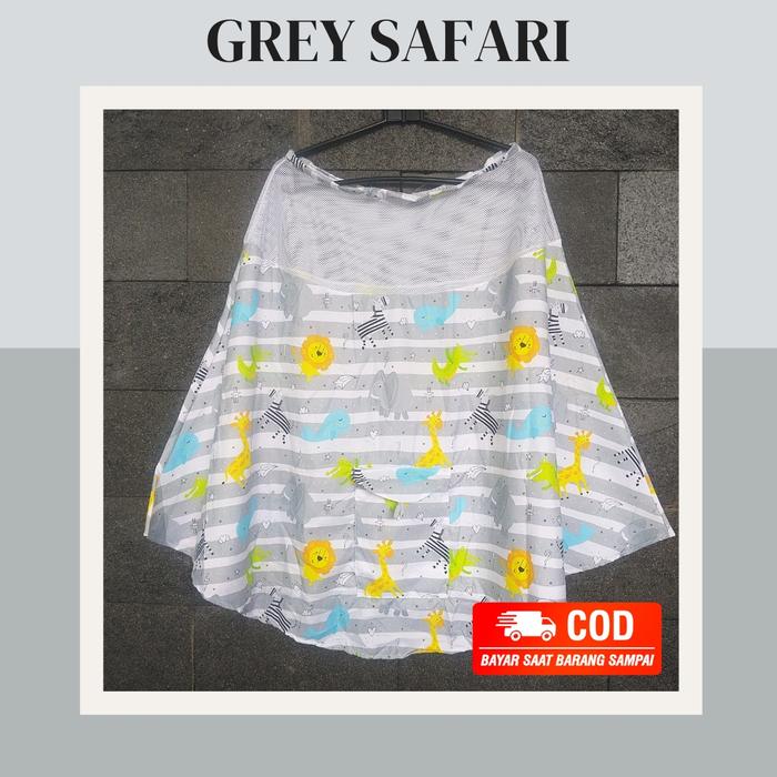 Gambar Penutup menyusui melingkar / apron menyusui - SAFARI GREY dari adibah baby store undefined Tokopedia