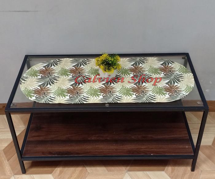 Gambar Taplak Meja Oval uk.35x85cm Taplak Meja Bahan Kanvas Premium - Tropic Leaf dari Calviens Shop undefined Tokopedia