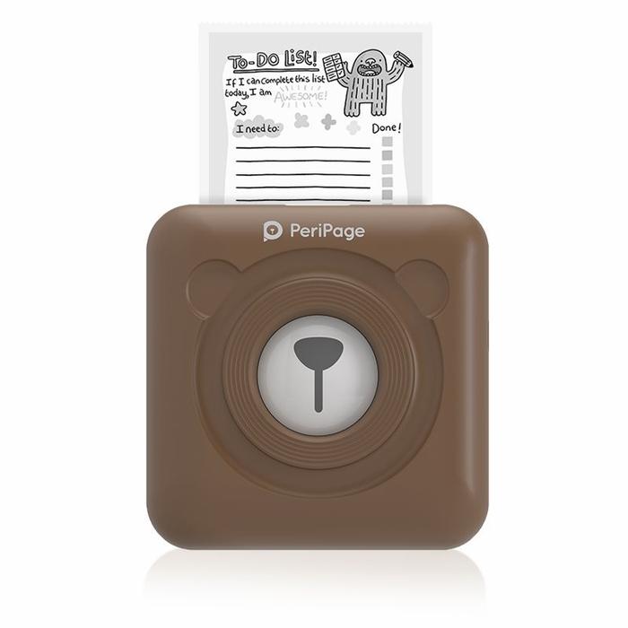 Gambar PERIPAGE A6 203 304 dpi 57x30 mini printer bluetooth dupe paperang - Brown, 203 Dpi dari Paperprint undefined Tokopedia