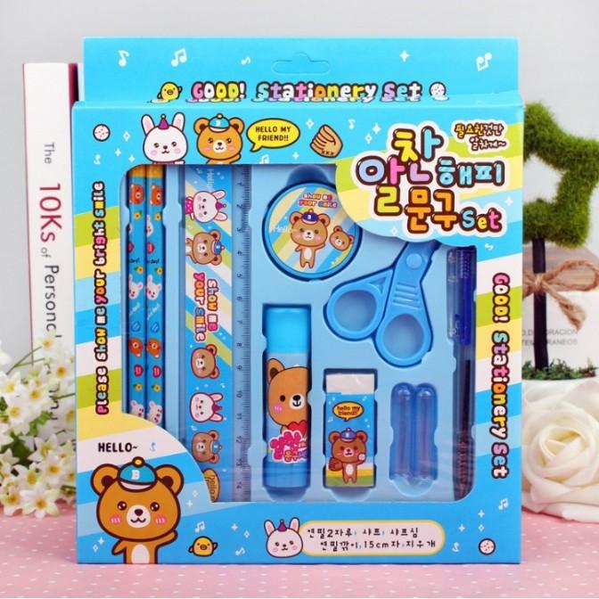 Gambar SET ALAT TULIS SEKOLAH 10 IN 1 KARAKTER LENGKAP [SANTUNKU] - Biru dari santunku undefined Tokopedia