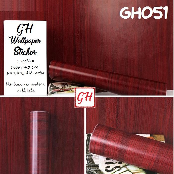 Gambar Wallpaper Motif Serat Kayu Stiker Dinding Motif Kayu Jati Coklat - GH051 dari Zentra Bandung undefined Tokopedia