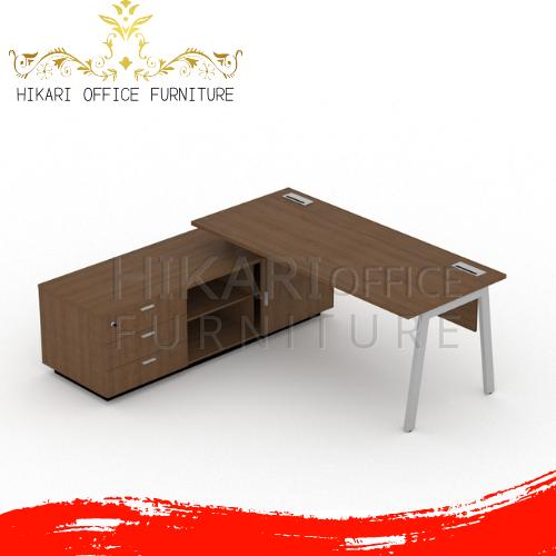 Gambar Meja Kantor L Direktur UNO NEW LAVENDER Series Walnut Kerja Manager - L Kiri dari Hikari Furniture Office undefined Tokopedia