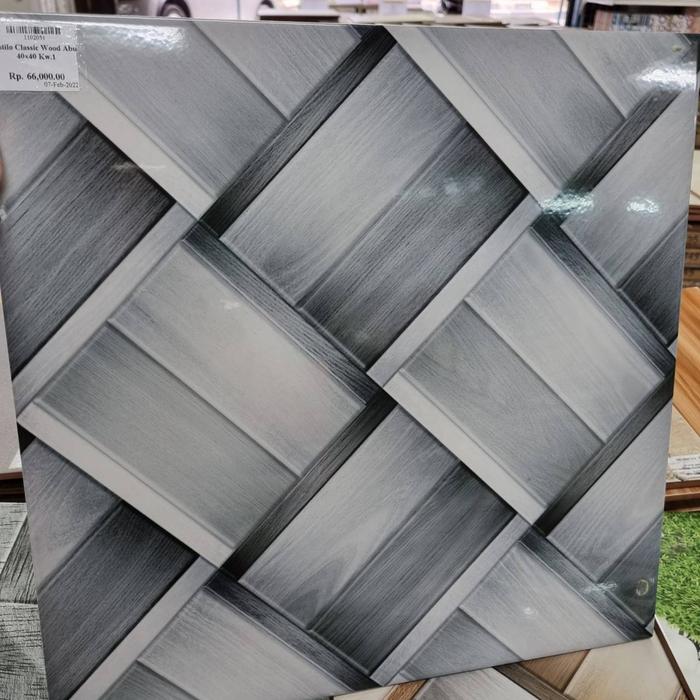 Gambar Keramik Lantai Halus Motif Kayu Estilo Classic Wood 40x40 - Abu-abu dari Cahaya Juanda Keramik undefined Tokopedia