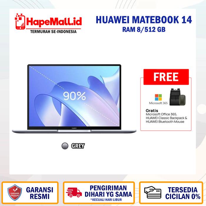 Gambar HUAWEI MATEBOOK 14 CORE I5 RAM 8/512GB GARANSI RESMI HUAWEI TERMURAH - Abu-abu dari Hapemall.id undefined Tokopedia