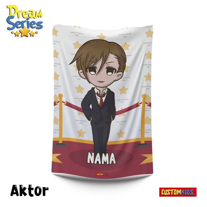 Gambar Selimut Custom Nama Anak Karakter Cita-Cita Dream Series - AKTOR dari Customkids undefined Tokopedia