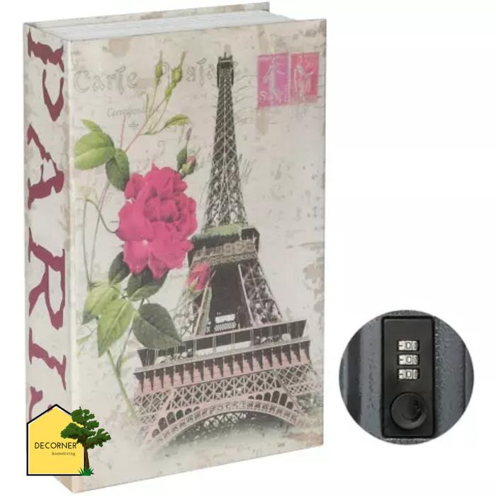 Gambar Buku Brangkas Untuk Simpan Uang Password dan Kunci- Safety Book Box - Lock Eiffel, All Size dari Decorner Homeliving undefined Tokopedia