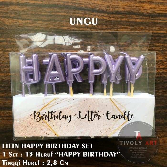 Gambar Lilin Ulang Tahun / Lilin Huruf Happy Birthday SET CHROME / Lilin HBD - Ungu dari Tivoly Art undefined Tokopedia