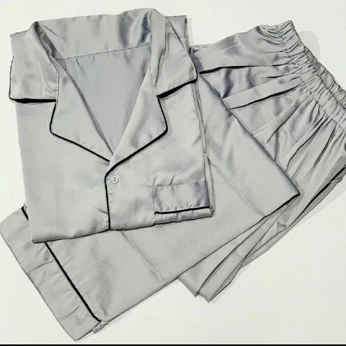 Gambar piyama pria dewasa | baju tidur pria |baju tidur laki laki katun satin - Abu-abu, XXXL dari D-Stylist undefined Tokopedia