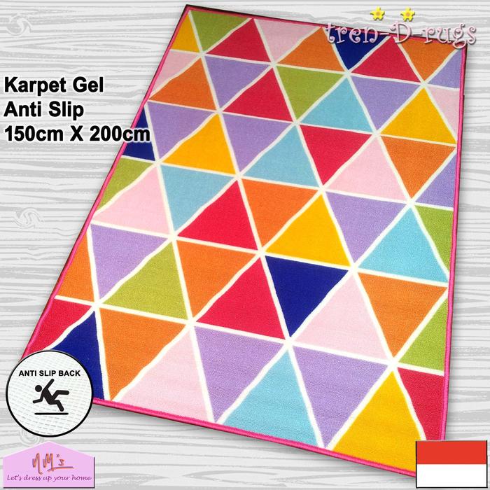 Gambar Tren-D-rugs karpet lantai anak warna warni permadani anti slip 150x200 - Hexagon Rainbow dari NMs Lets dress up your home undefined Tokopedia