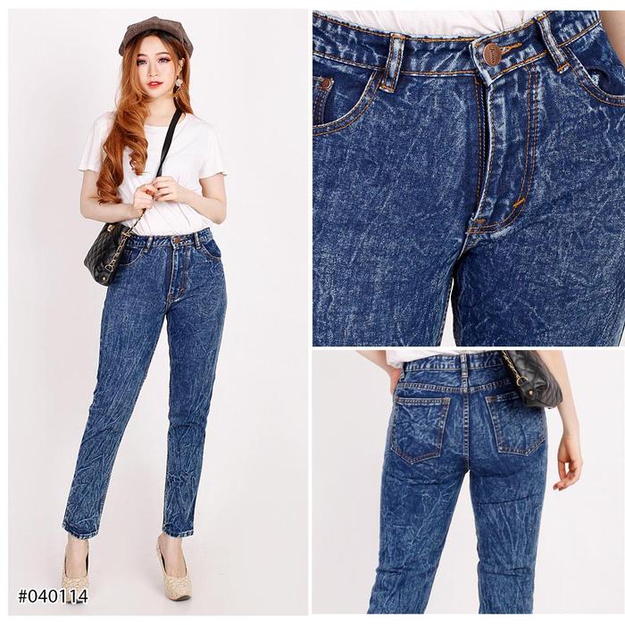 Gambar Celana Panjang Boyfriend Polos Snow Jeans Wanita Modis Trendy Fashion - Snow Blue, 28 dari MIRACLE JEANS undefined Tokopedia