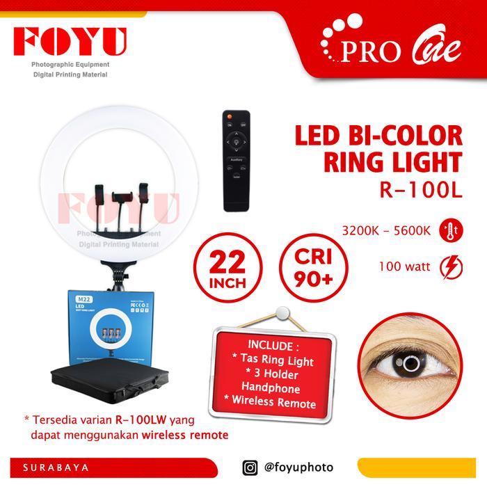 Gambar Professional LED Bi-Color 22 Inch Ring Light Pro One R-100L - Ring Light dari Foyu Photo undefined Tokopedia