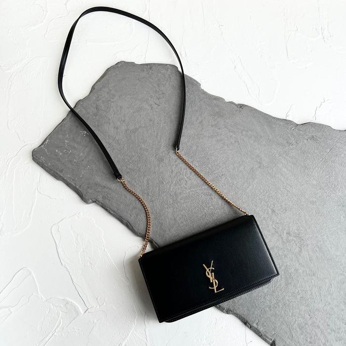 YSL monogram phone holder with strap 